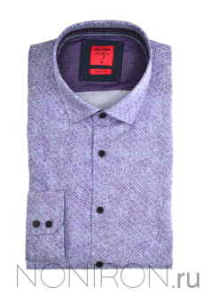 Рубашка Olymp Level Five сиреневого оттенка с дизайнерским принтом. Рукав 64 см. Body Fit.