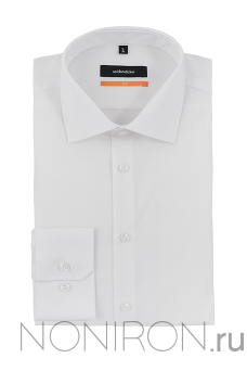 Рубашка Seidensticker белая. Рукав 65.5 см. Slim fit.