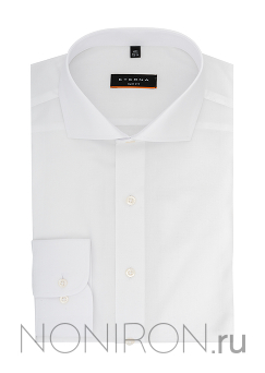 Рубашка Eterna белого цвета (1). Рукав 67 см. Slim Fit.