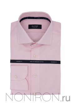 Рубашка Olymp Signature в розовых тонах с тонким дизайнерским кантом. Рукав 64 см. Tailored Fit.